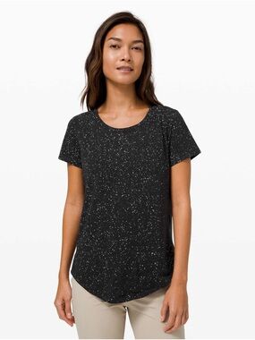 Lululemon Love Crew Short Sleeve Shirt in Black and White Splatter
